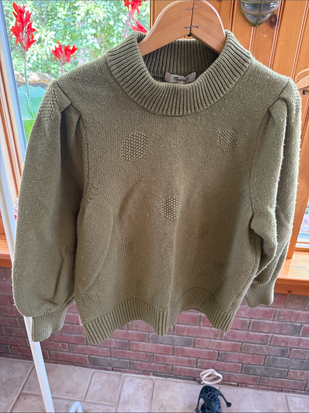 Madewell olive green mock neck sweater